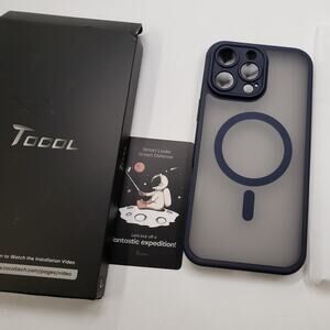 TOCOL Translucent Magnetic Case for Apple iPhone 16 Pro Max (Dark Navy Blue)